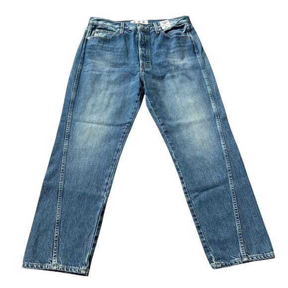 AMO Loverboy Twist High Rise Relaxed Twist Denim Size 31 NWT